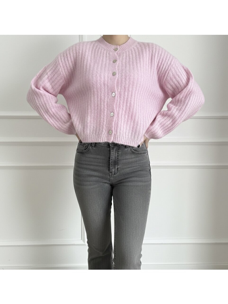 Megztinis "Sheep two pink"